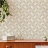 Tempaper & Co.® Faux Grasscloth Fans Removable Peel and Stick Wallpaper, Canary Gold, 56 sq. ft.: Vinyl, Geometric, Self-Adhesive - 4 of 4