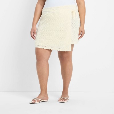 Women's High-Rise Sweater Wrap Mini Skirt - Future Collective
