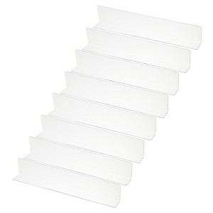 Unique Bargains Acrylic Smooth L-Shaped Bedroom Kitchen Office Shelf Dividers 8 Pcs - 1 of 4