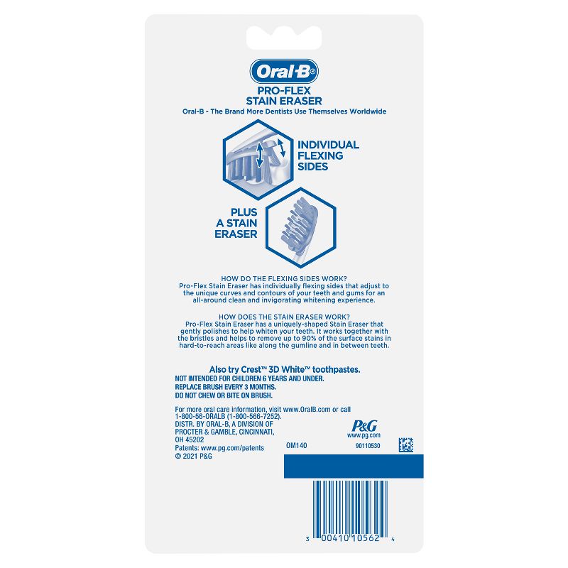 Oral-B Pro-Flex Stain Eraser Manual Soft Toothbrush, 4 of 13