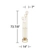 Possini Euro Design Candide Mid Century Modern Floor Lamp with Riser 74" Tall Warm Gold Metal 4 Light LED Glass Globe Shade for Living Room Reading - 4 of 4