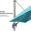 PURPLE LEAF Deluxe Aluminum Outdoor Patio Umbrella Square Cantilever Umbrellas - 3 of 4