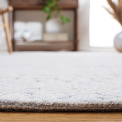 Gray Geometric Hand-Tufted Wool Area Rug 5' x 8'
