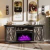 AMERLIFE Fireplace TV Stand with Sliding Barn Door for TVs up to 73", Farmhouse 63" Fireplace Entertainment Center - 3 of 4