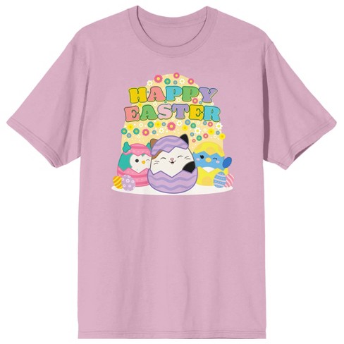 Squishmallows Happy Easter Adult Pink Crew Neck Short Sleeve Tee - image 1 of 2