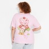 Women's Oversized Print Strawberry Shortcake Short Sleeve Graphic T-Shirt - Pink - 2 of 4
