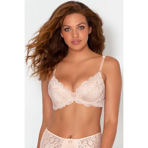 Leonisa Lovely Lace High Coverage Underwire Bra - Beige 38B