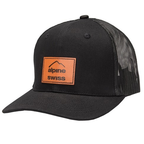 Alpine Swiss Trucker Hat Snapback : Black Mesh Breathable Casual Baseball Target Cap Back Adjustable Cap