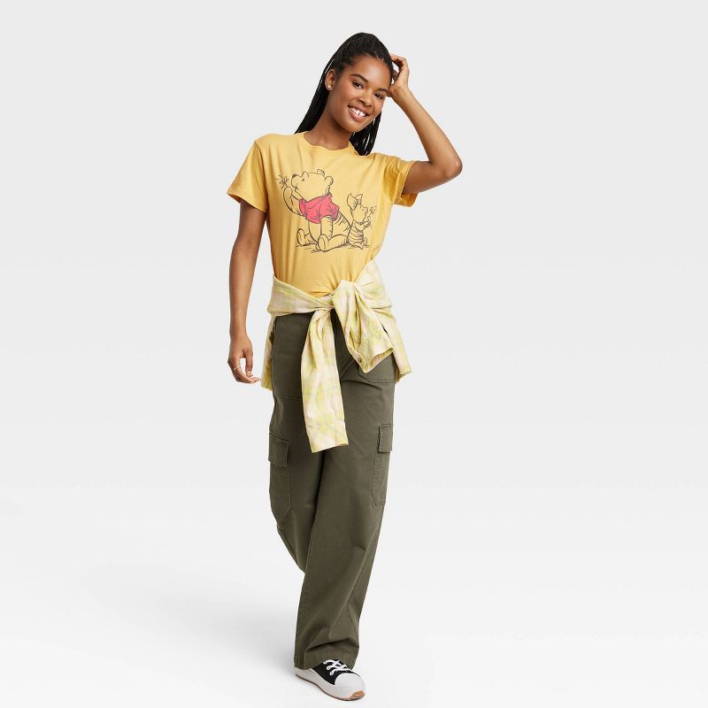 Women&#39;s Winnie the Pooh and Piglet Graphic T-Shirt - Yellow, 3 of 7