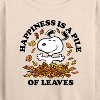 Women's - Peanuts - Happiness Is A Pile Of Leaves Lightweight French Terry Wide Neck Long Sleeve Shirt - 2 of 4