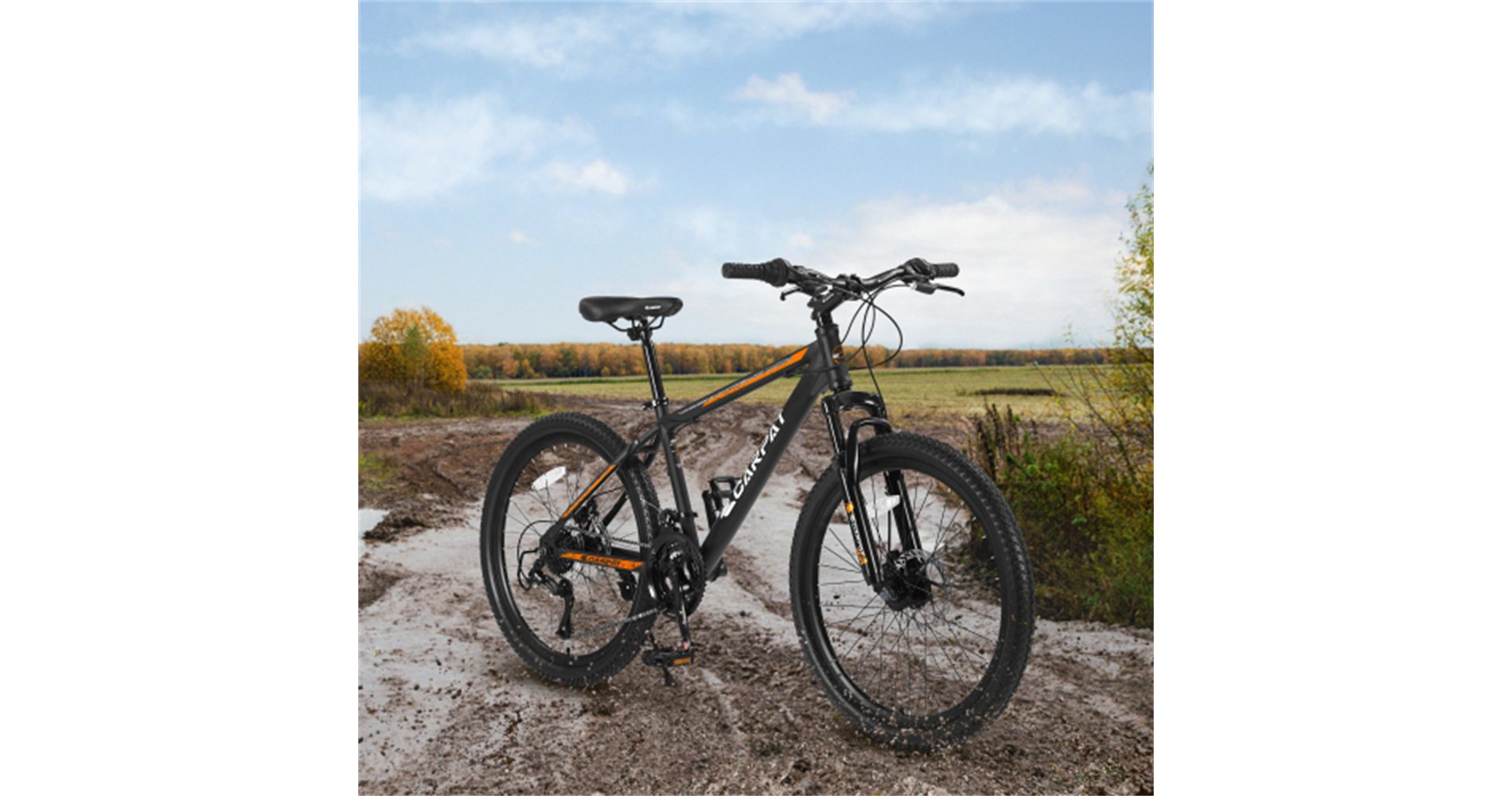 VASIP 26" Mountain Bike, Shimano 21 Speeds with Mechanical Disc Brakes, Carbon Steel Frame, Suspension MTB Bikes Mountain Bicycle for Adult, Orange