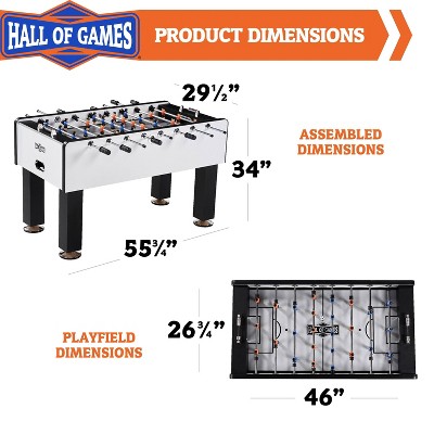 Phoenix 56'' White and Black Foosball Table with Engineered Wood Frame