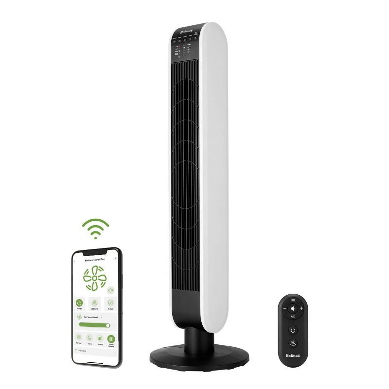 Holmes 40&#34; Oscillating Wi-Fi connect Designer Series Tower Fan, 1 of 11
