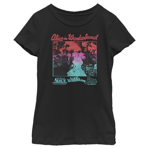Girl's Alice In Wonderland Retro Movie Poster T-shirt : Target
