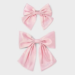 Mom & Mini Bow Hair Barrette Set 2pc - A New Day™ Pink - 1 of 2