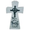 Dicksons for We Walk by Faith Not by Sight Smooth Finish Weathered Edges Grey 4 x 7 Resin Tabletop Cross - 2 of 2