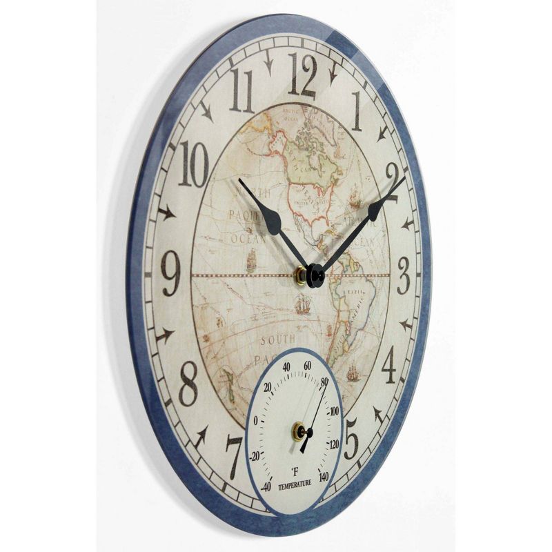 14&#34; Orbis Wall Clock with Thermometer Blue - Infinity Instruments, 4 of 8