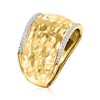 Ross-Simons 0.10 ct. t.w. Diamond Hammered Ring in 18kt Gold Over Sterling - 3 of 4