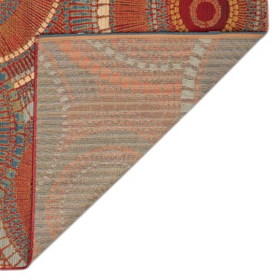 Saffron Round Flat Woven Synthetic Indoor/Outdoor Rug