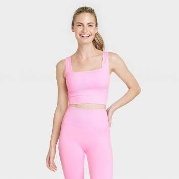 Pink Marl Seamless Short Sleeve Crop Top and Leggings Sets TW2122 - twinall