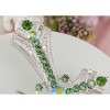 Anna-Kaci Silvery Tone Religious Cross Brooch Sparkling Aquamarine Blue or Victorian Clear Crystal Rhinestones - 3 of 4