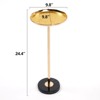 NicBex 24.4" Adjustable Side End Table, Small Tea Martini Table, Natural Marble Decorative Pedestal End Table for Display and Storage, Gold - 3 of 4