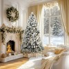 HOMCOM Prelit Artificial Christmas Tree with Clear Lights and Tips, Flocked Xmas Tree with Metal Stand for Home Office Holiday - 2 of 4
