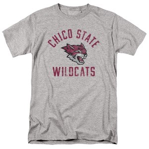 California State University Chico Official Wildcats Logo Adult T Shirt, Athletic Heather - 1 of 4