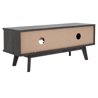 Aurelio Distressed Black Two-Level Retro TV Stand