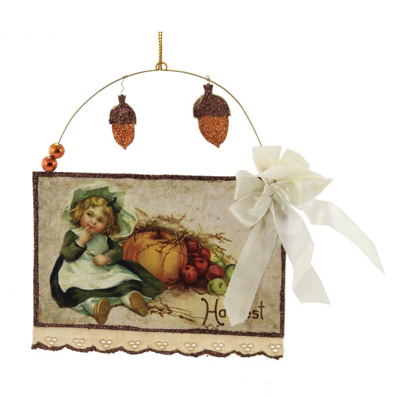 8.5 Inch Harvest Postcard Thanksgiving  Fall Tree Ornaments, 5 of 6