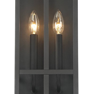 Metrix 20" Black Rectangular Outdoor Wall Light with Clear Glass