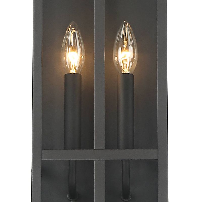 Possini Euro Design Metrix Modern Wall Light Sconce Black Metal Hardwired 8 1/4" 2-Light Fixture Clear Glass for Bedroom Bathroom Vanity, 2 of 7