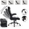 Ergonomic Office Chair, High-Back Genuine Leather Executive Chair, Height Adjustable, Folding Armrests, Swivel Computer Chair for Home Office - 3 of 4