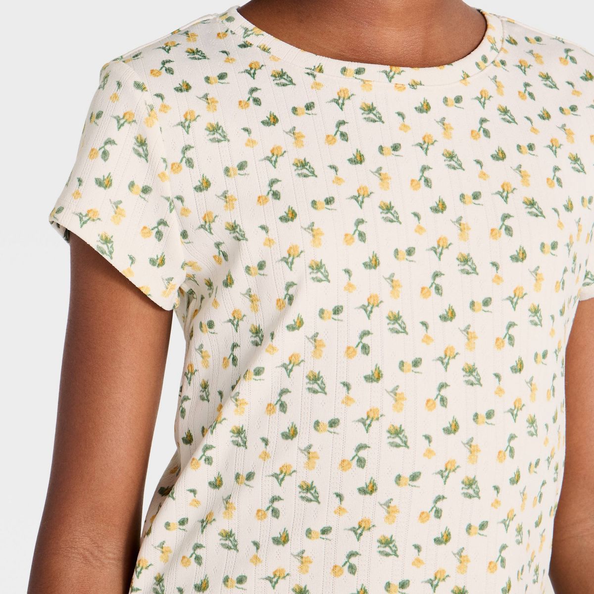 Girls' Short Sleeve Pointelle Active T-Shirt - All In Motion™ - thumbnail 3
