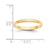 Black Bow Jewelry 2mm to 6mm 14K Yellow Gold Lightweight Half Round Standard Fit Band - 3 of 4