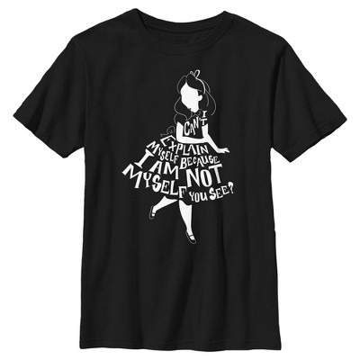 Am Boy\'s In I Alice Myself : Target Silhouette T-shirt Not Wonderland