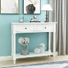 Console Tables, Farmhouse Entryway Table with 2 Drawers, Bottom Shelf, Solid Wood Frame and Legs Sofa Console - 3 of 4