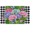 Evergreen Hydrangea Checks Embossed Floor Mat 18 x 30 Inch Colorful Stylish and Durable Door and Floor Mat for Patio and Yard - 2 of 4