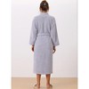 cheibear Women's Fuzzy Fluffy Robe Plush Bathrobe Fleece Winter Warm Thick Self Tie Long Bathrobe for After Shower Spa Bath - 3 of 4
