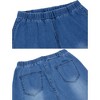 Anna-Kaci Women's Elastic Waist Distressed Flared Long Bell Bottom Denim Jeans - 4 of 4