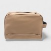 French Connection Toiletry Bag with Zippered Compartments - Waterproof Travel Pouch in Vegan Leather, Tan - 4 of 4