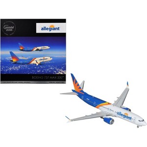 Boeing 737 MAX 8 Commercial Aircraft "Allegiant Air" (N810MG) White and Blue with Graphics 1/200 Diecast Model by GeminiJets - 1 of 3