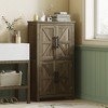 HOMCOM Bathroom Floor Cabinet, Farmhouse Bathroom Cabinet with Barn Doors, Bathroom Storage Cabinet with Adjustable Shelf - 3 of 4