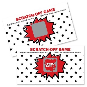 Big Dot of Happiness Bam Superhero - Baby Shower or Birthday Party Game Scratch Off Cards - 22 Count - 1 of 4