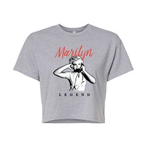 Women's Marilyn Monroe Legend Cropped Graphic T-Shirt - Heather