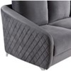 VYNXARIA 55" Gray Velvet Modern Chic Loveseat Couch,Sofa for Living Room Bedroom - 4 of 4