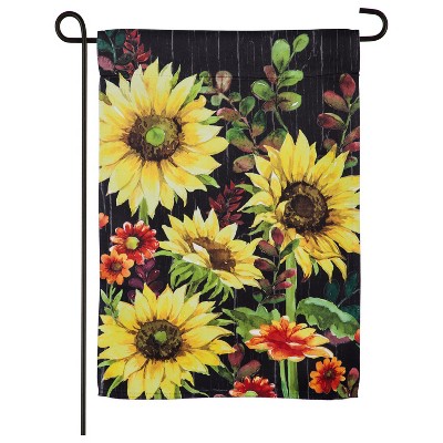 Evergreen Fall Sunflowers Garden Suede Flag