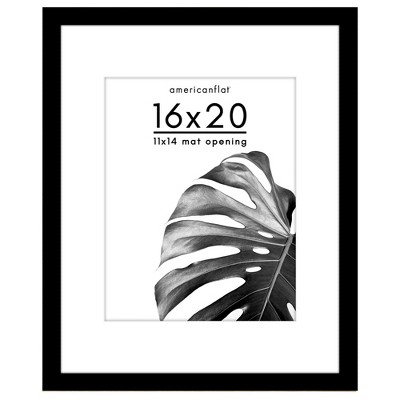 Americanflat Poster Frame with Mat - Wooden Picture Frame with Plexiglass Cover