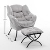 PAGED Accent Chair with Ottoman, Comfortable Living Room Chairs, Upholstered Lounge Chair with Metal Frame for Office - 2 of 4