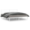 vidaXL King-Sized Metal Bed Frame with Headboard - White Steel Bedroom Furniture, 81.5"x78" Frame - 2 of 4